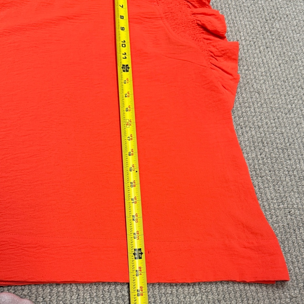 JODIFL (by Gaudie) Beautiful Orange Top with Puff Sleeves, Size Large - Picture 5 of 11